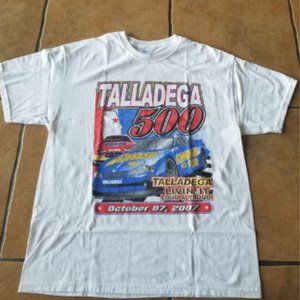 TALLADEGA 500 NASCAR Mens sz. Large white short-sleeve T-shirt